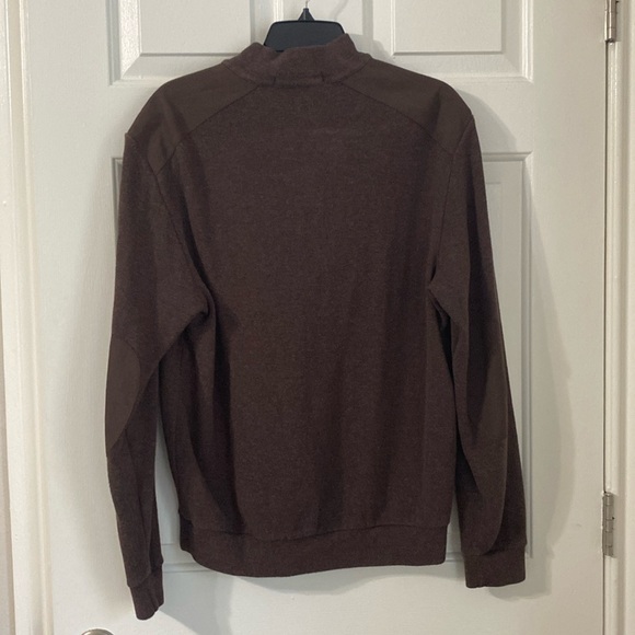 NWOT Cremieux sweater knit long sleeve quarter button up mens brown pullover - Picture 9 of 9